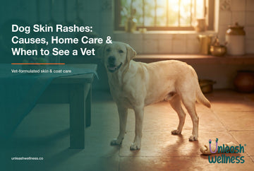 Healthy Labrador with a glossy coat in a sunlit Indian home: dog skin rashes causes, home care and when to see a vet