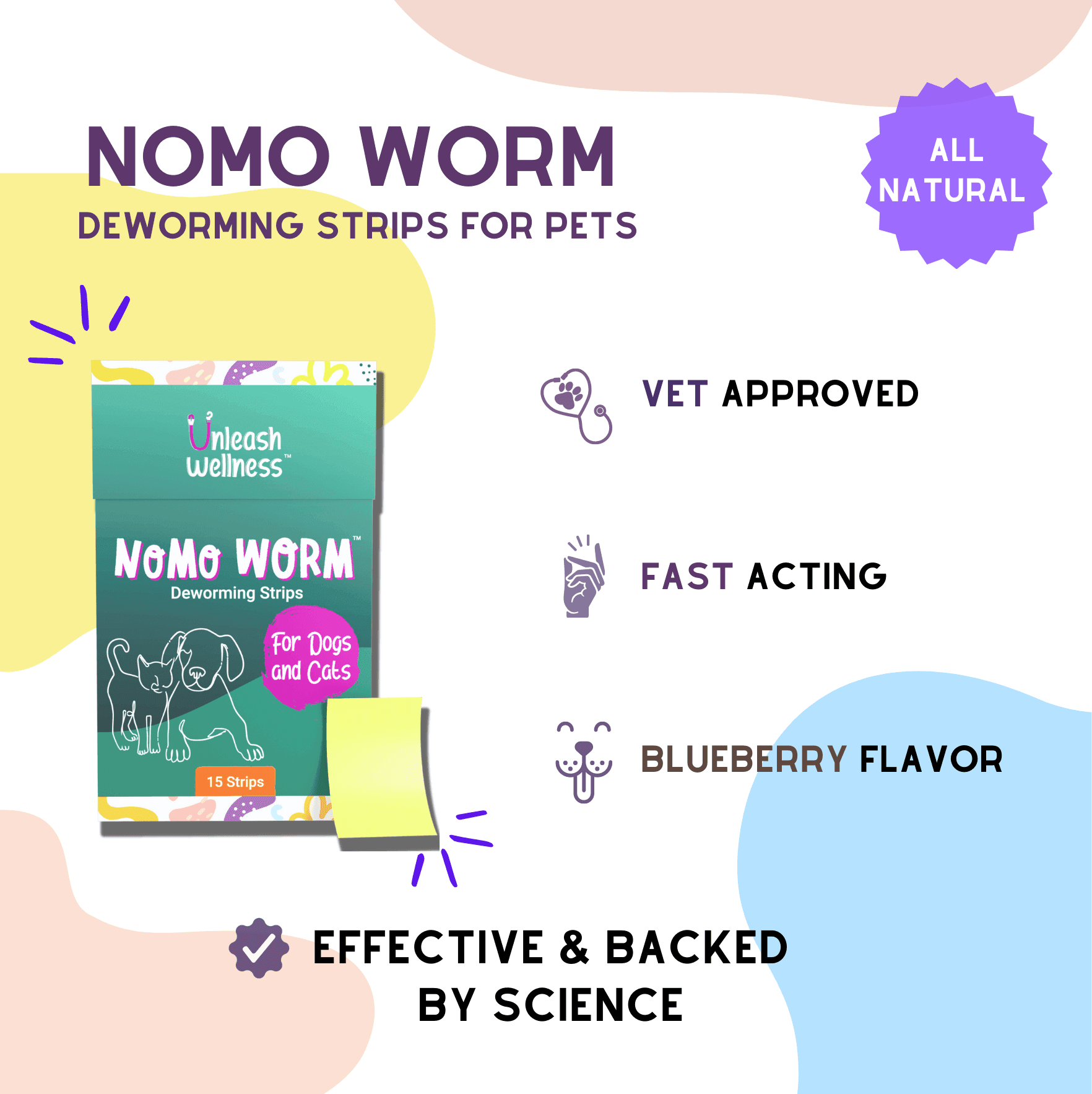Free NOMO WORM - Natural Deworming Strips - Unleash Wellness