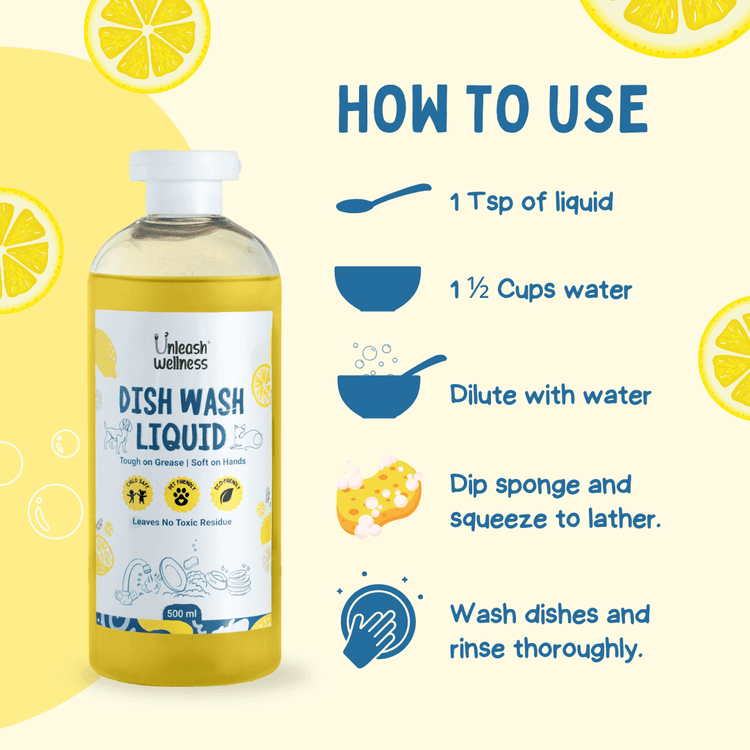 Natural Dish Wash Liquid - Lime - Unleash Wellness