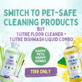 Unleash Wellness pet-safe floor cleaner with lemongrass scent, promoting dog health and pet wellness for happy homes.