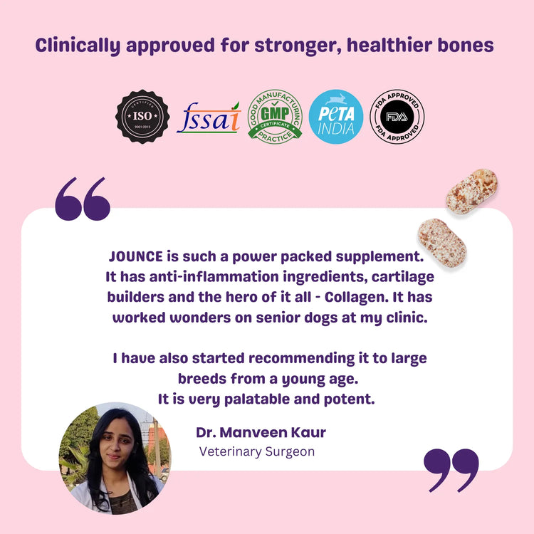 JOUNCE vet-approved hip and joint supplement for dogs with glucosamine and collagen 97 reviews, 4.62 stars