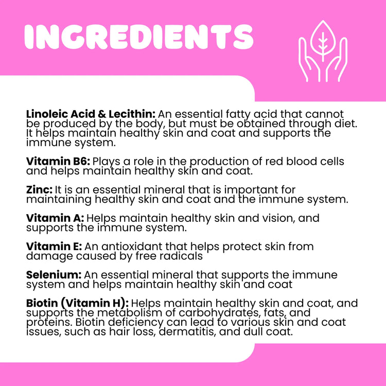 NO RUFF® dog skin supplement with omega 3 for dogs, promoting coat health and reducing shedding by Unleash Wellness.