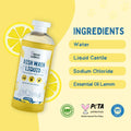 Unleash Wellness pet-safe dish wash liquid with lemon essential oil, promoting dog health and pet wellness for safe, non-toxic cleaning.
