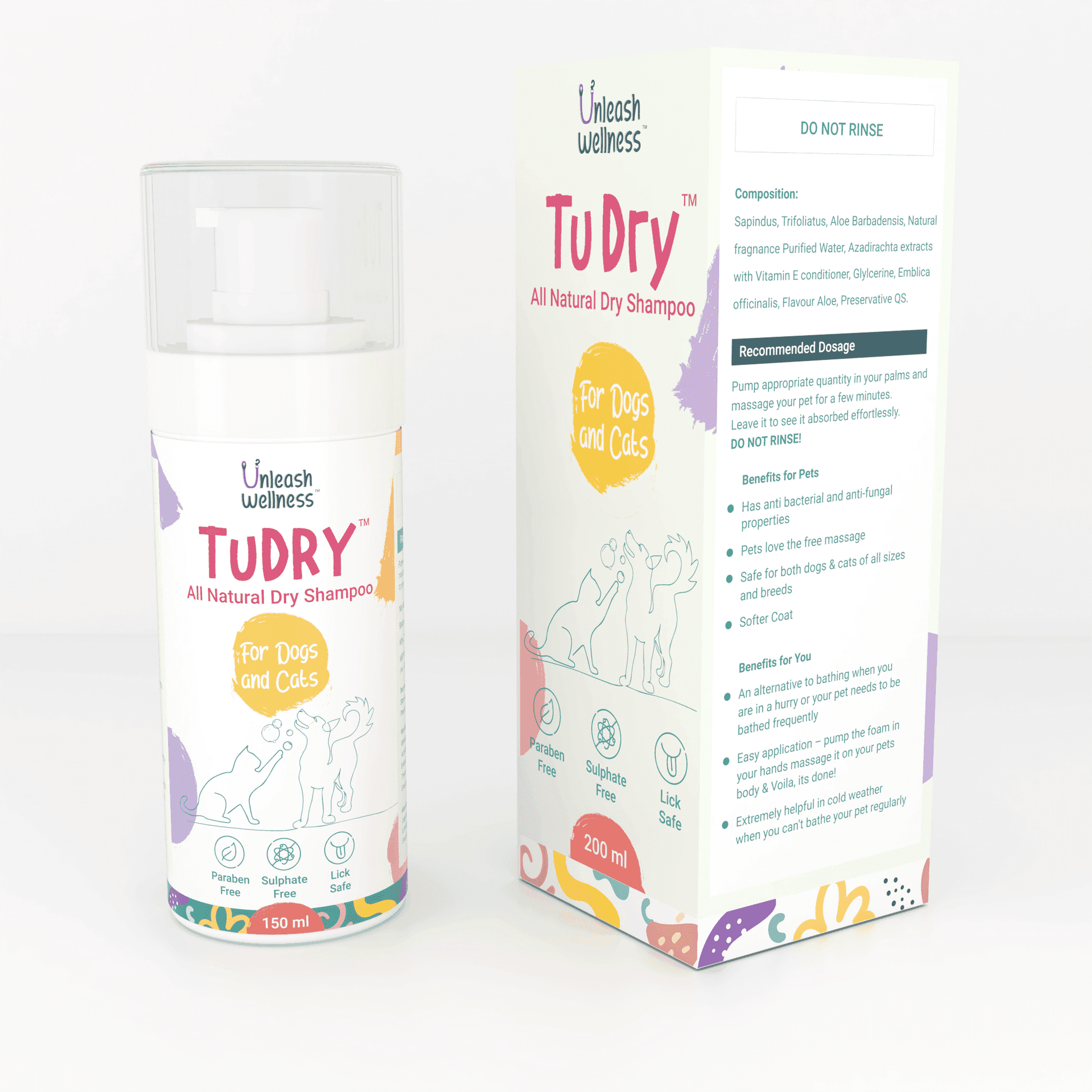 Free TuDRY - Natural Dry Bath Shampoo (150 ml) - Unleash Wellness